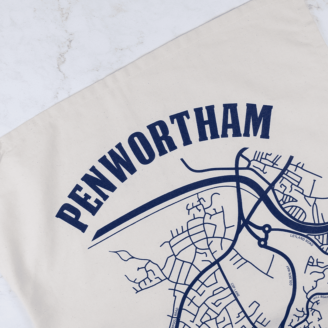 Penwortham Map Tea Towel