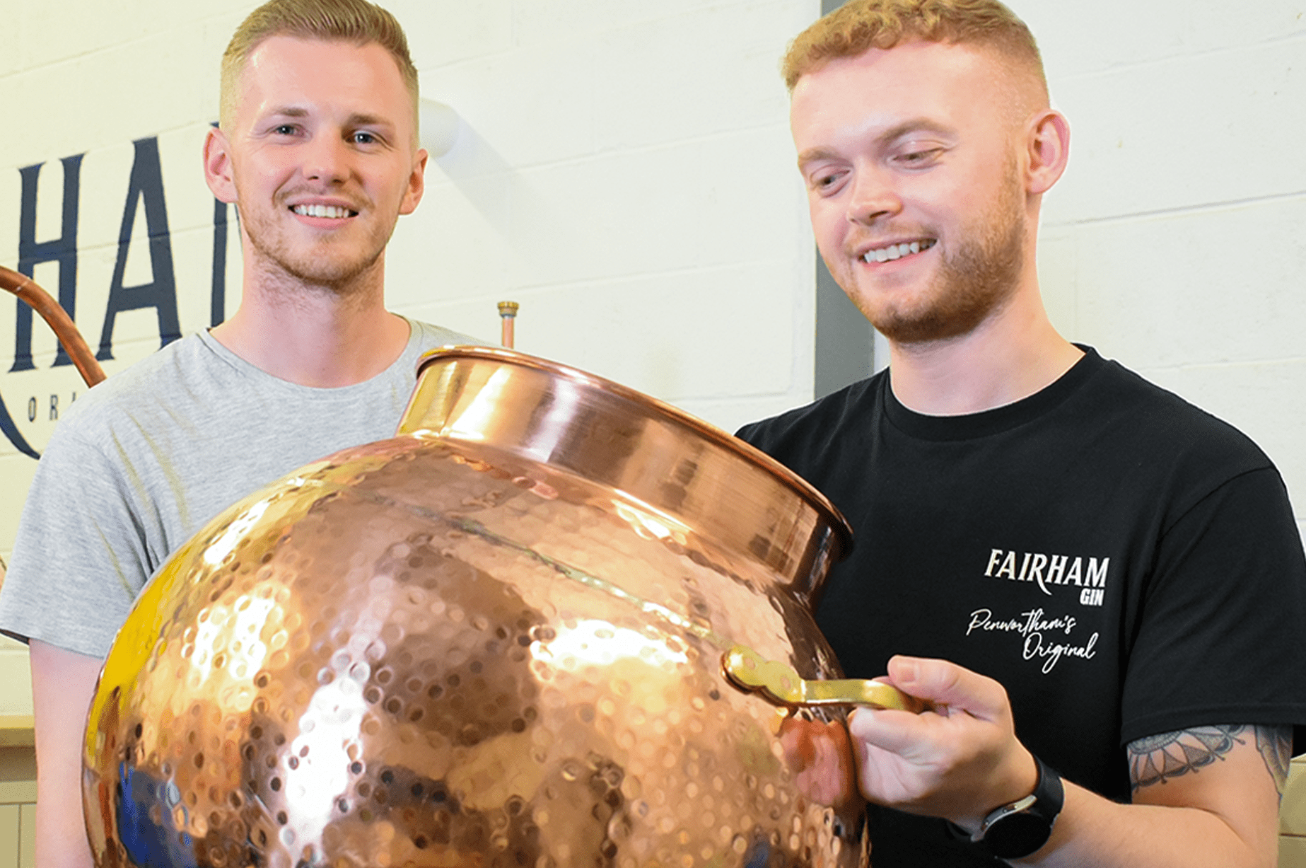 Fairham Distillery award-winning lancashire gin and bar in penwortham. young distillers creating craft gin
