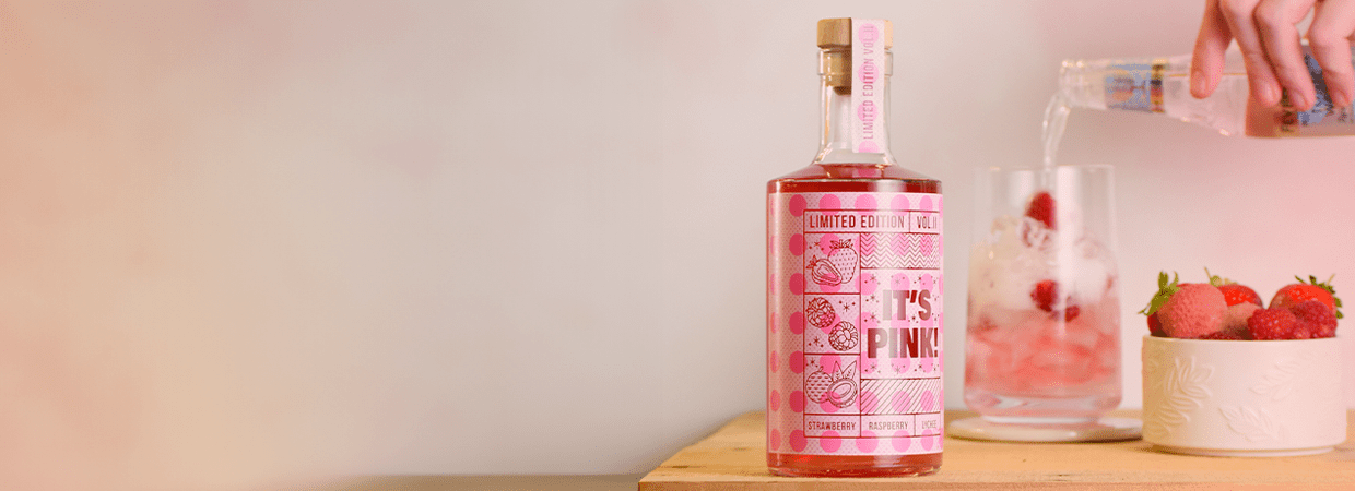 Pink Gin distilled in lancashire birthday gift craft gin