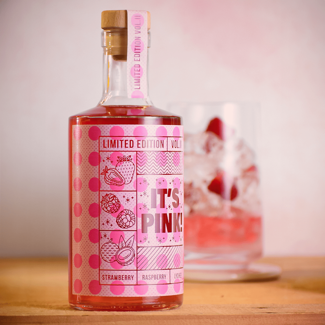 pink gin distilled in Lancashire by Fairham Gin