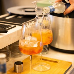 Negroni style drink like an aperol spritz made with gin distilled in Lancashire