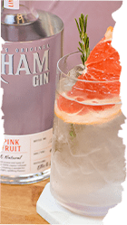 Zesty Pink Grapefruit Gin, real fruit in distilling natural flavour no sugars in gin